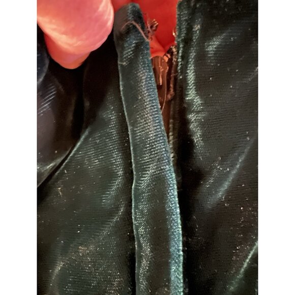 Vintage 90s strappy forest fairy grunge green velvet maxi dress XL whimsigoth - Picture 15 of 16